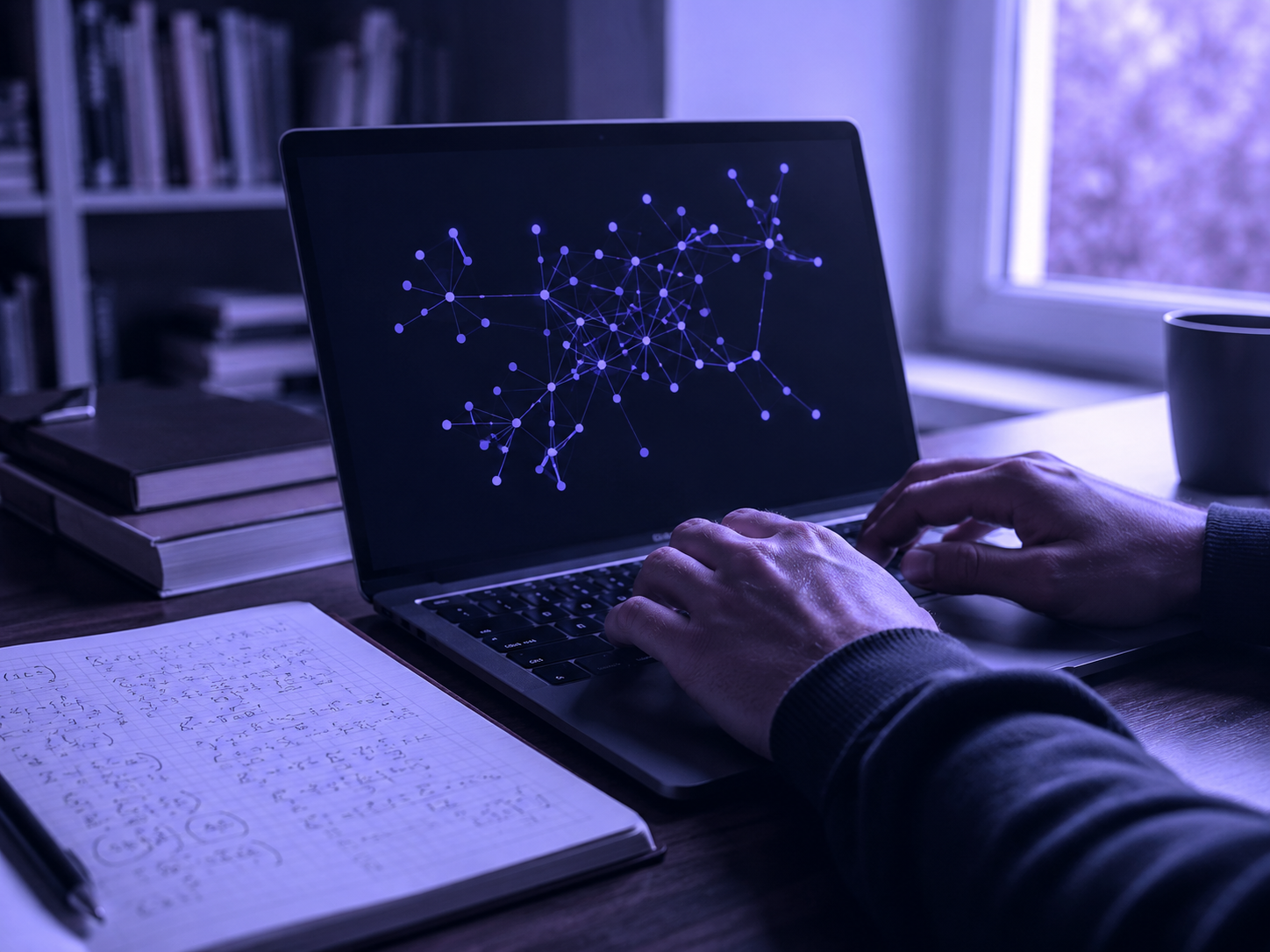 Pesquisador analisando modelo computacional em tela